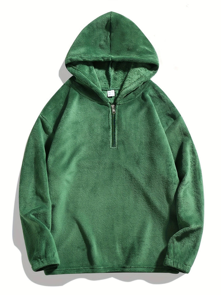 Men's cozy fleece hoodie with practical zip opening Lune London