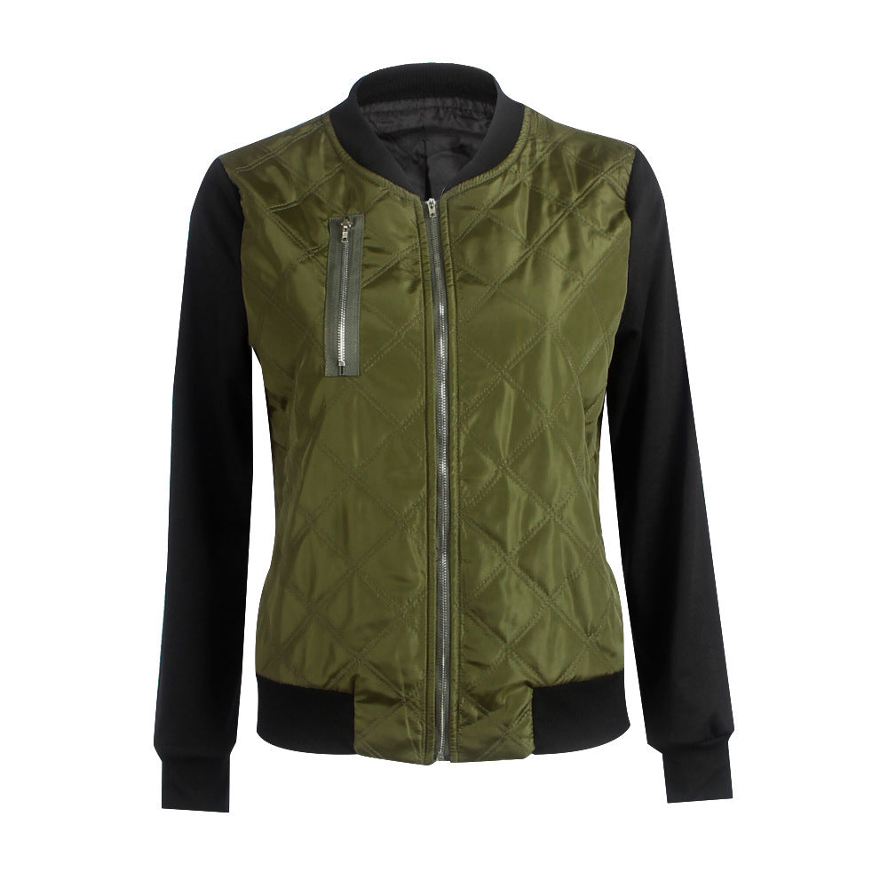Quilted fashion jacket for women bomber style with zipper Lune Londonl