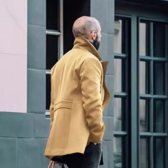 Men's Classic Double-Breasted Coat with Soft Lining Lune London