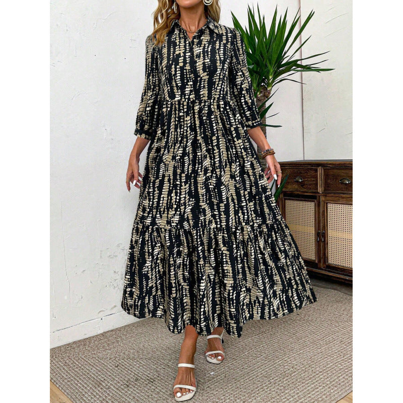 Maxi dress for women with casual collar and relaxed fit Lune London