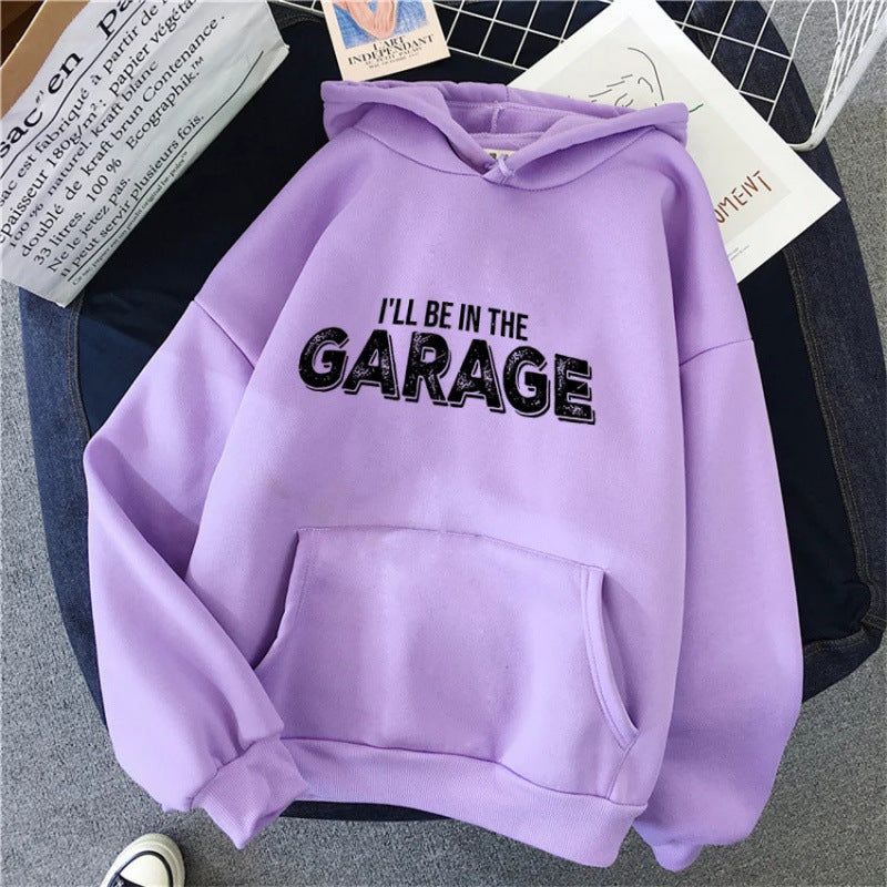 Womens Hoodie with Creative Garage Motif Chic & Stil