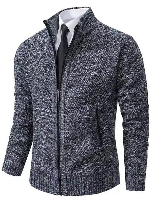 Men's knit jacket with high collar and full zip Lune London