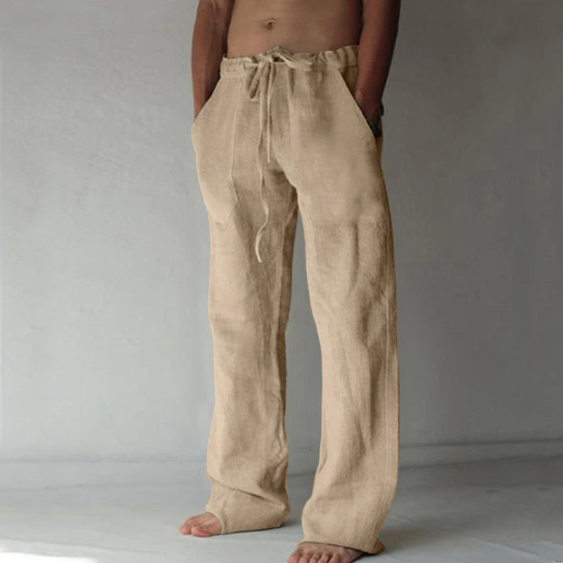 Casual linen pants for men with elastic waist and practical side pockets Lune London