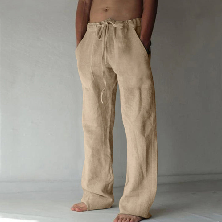 Casual linen pants for men with elastic waist and practical side pockets Lune London