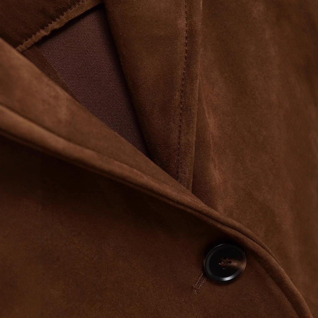 Veste blazer en suède pour femmes avec poches pratiques
