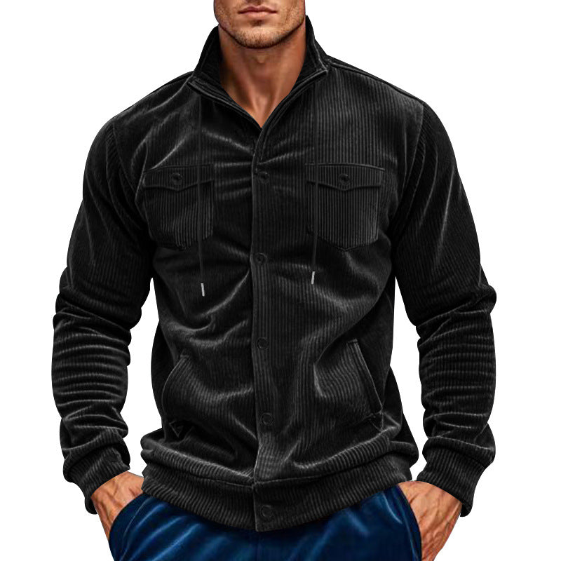 Textured corduroy utility shirt for men with practical chest pockets Lune London