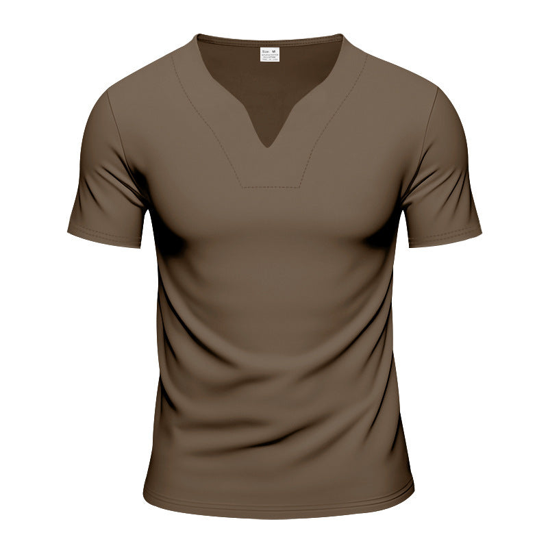 Men's modern V-neck t-shirt in breathable material Lune London