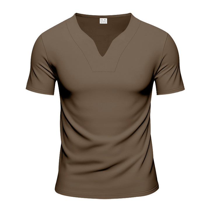 Men's modern V-neck t-shirt in breathable material Lune London
