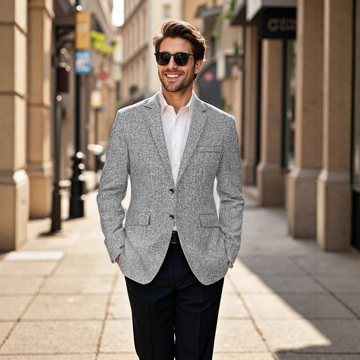 Structured blazer for men with trendy texture Lune London