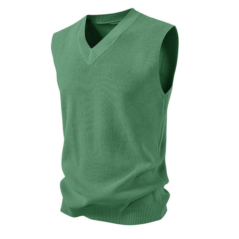 Men's Sleeveless Pullover In Textured Design Lune London