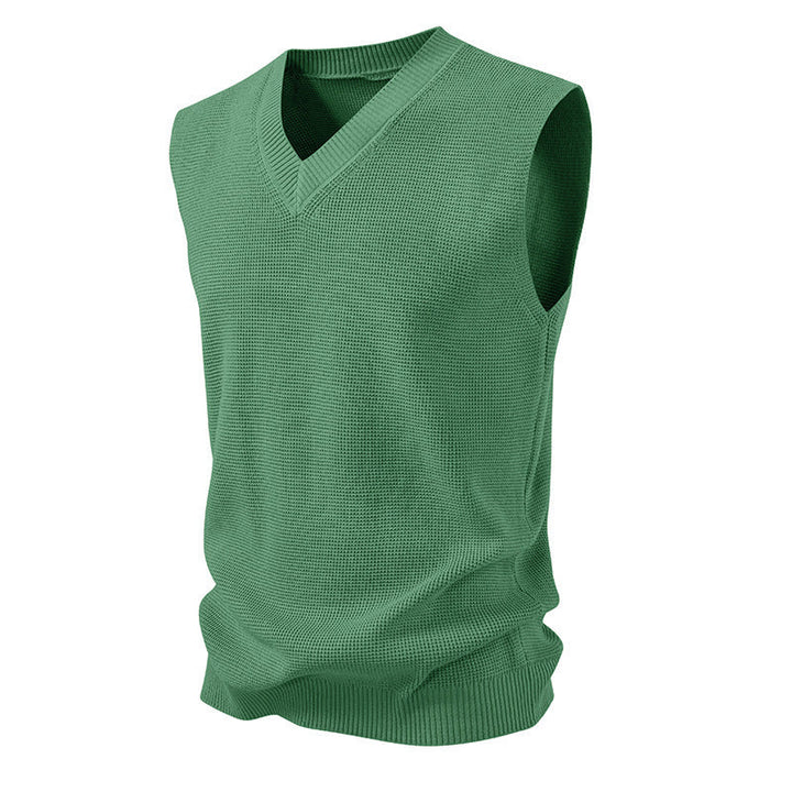 Men's Sleeveless Pullover In Textured Design Lune London