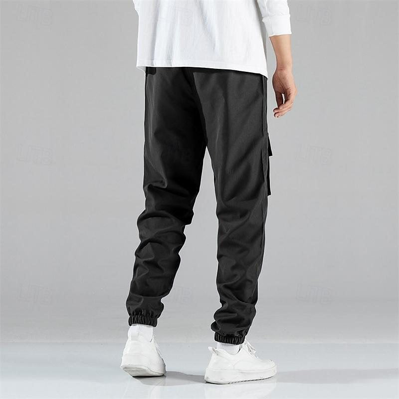Men's Cargo Pants with Elastic Waistband and Multifunctional Pockets Lune London