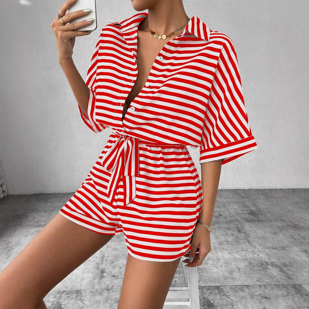 Lune London striped overall set for women