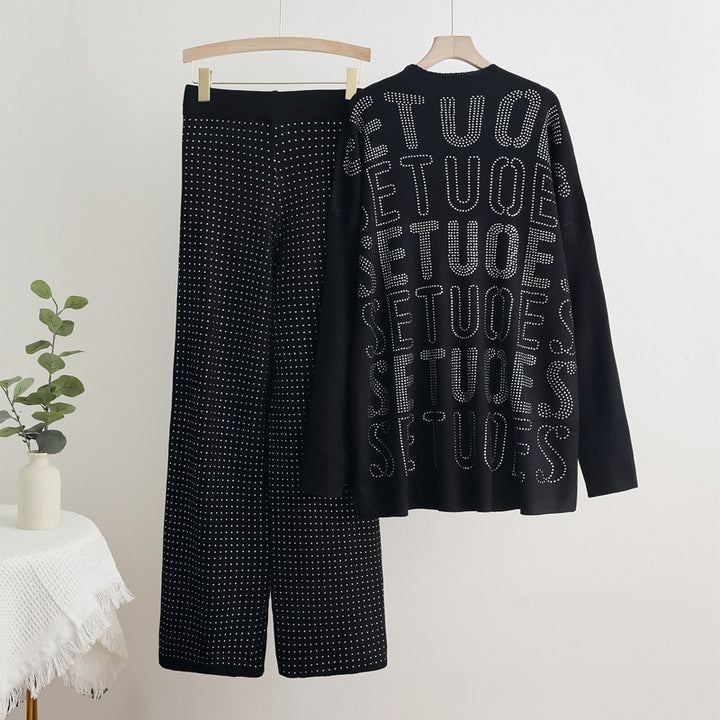 Fashionable knit lounge set for women with sparkling details Lune London