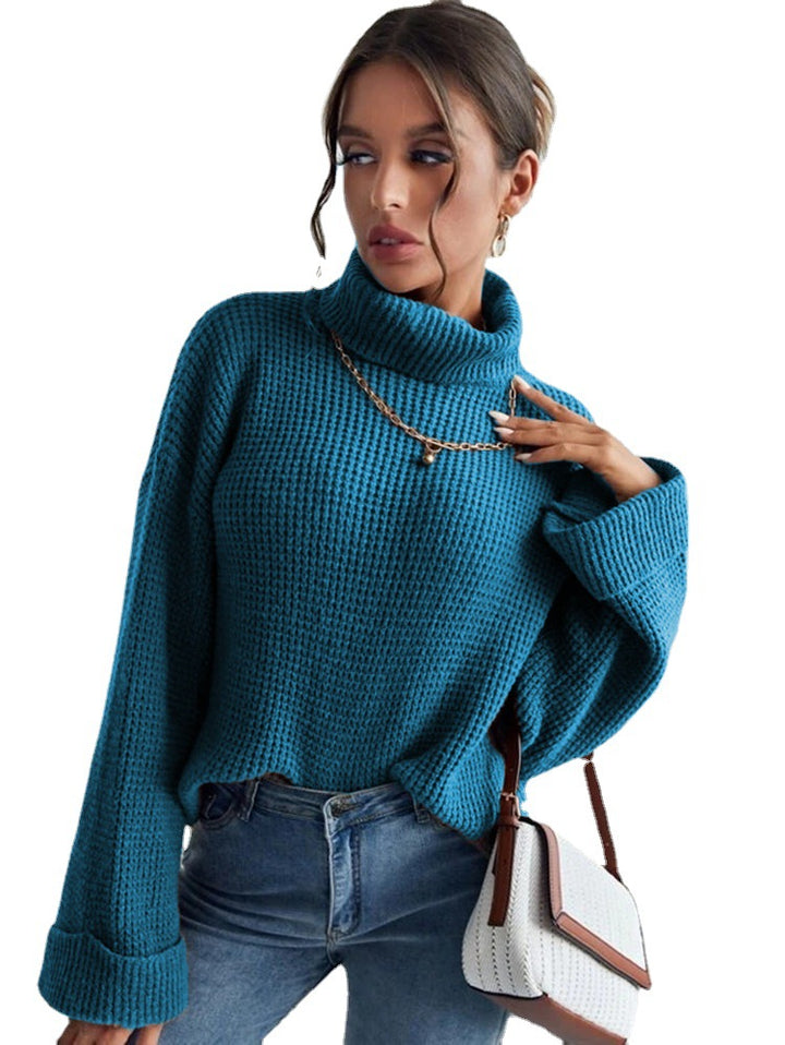 Thick knit sweater for women with a high neck and relaxed fit Lune London