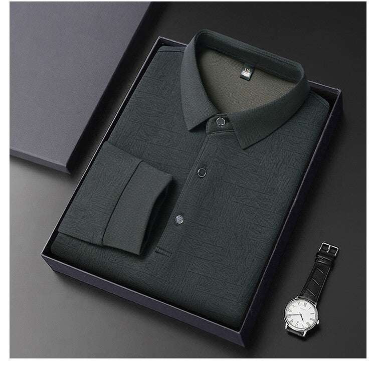Elegant men's long sleeve shirt with textured design Lune London