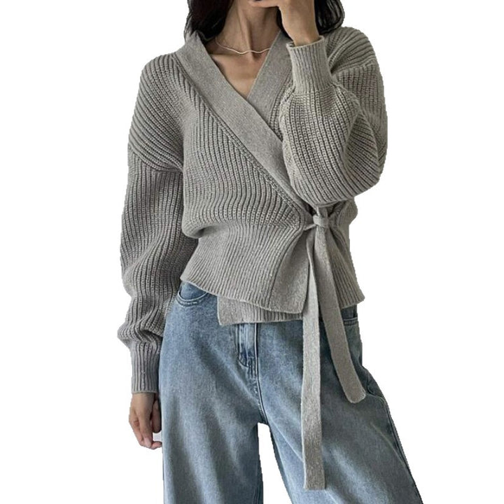 Women’s knit tie jacket with soft material and a casual fit Lune London