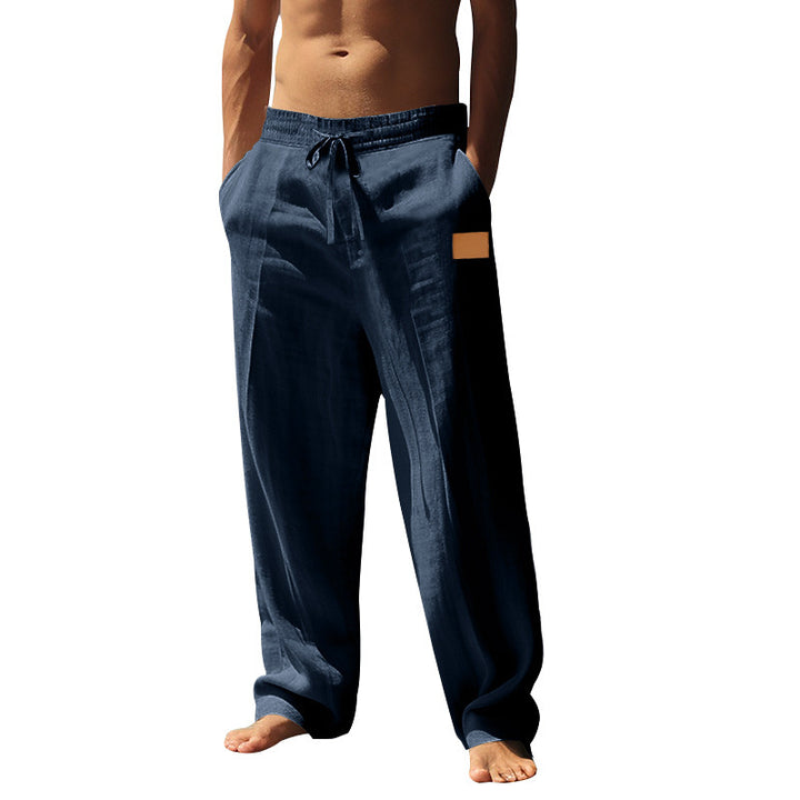 Light linen trousers for men with elastic waistband Lune London