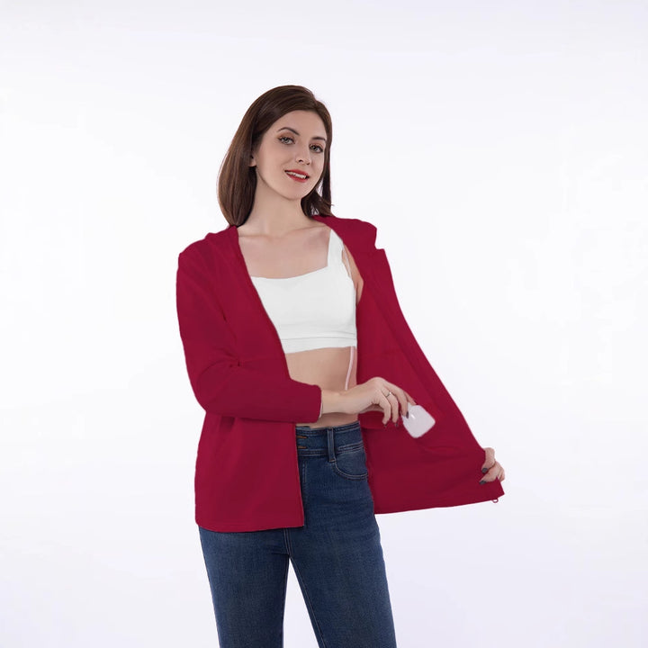 Casual zip-up hooded jacket for women with functional pockets and breathable fabric composition Lune London