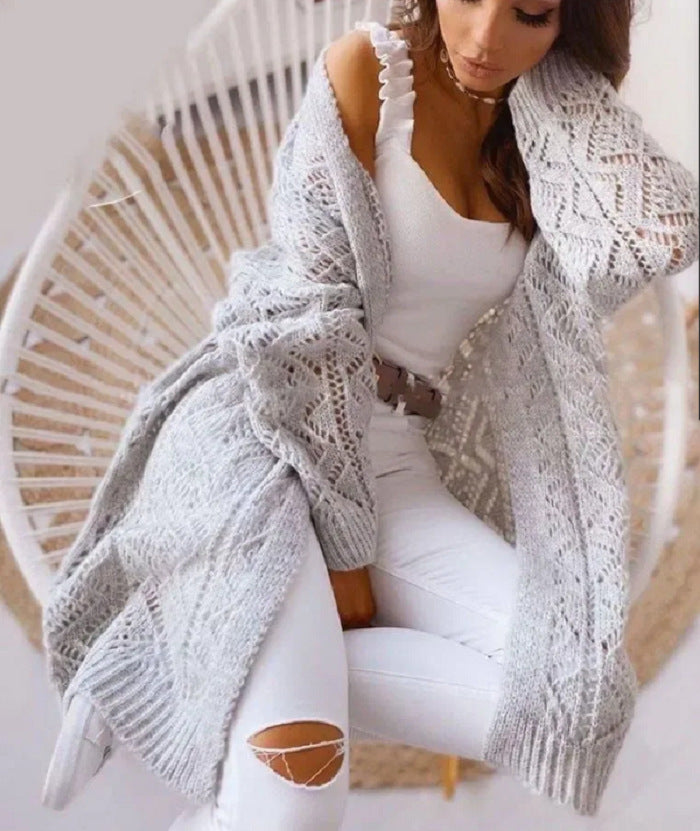 Women's knitted jacket with decorative pattern and relaxed fit Lune London