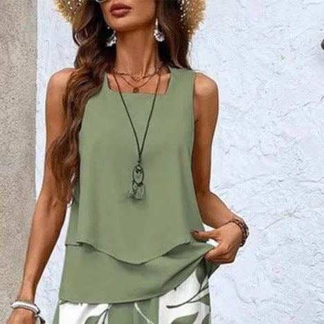 Women elegant leaf pattern wide pants set Lune London