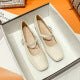 Lune London | Elegant White Mary Jane Ballet Flats