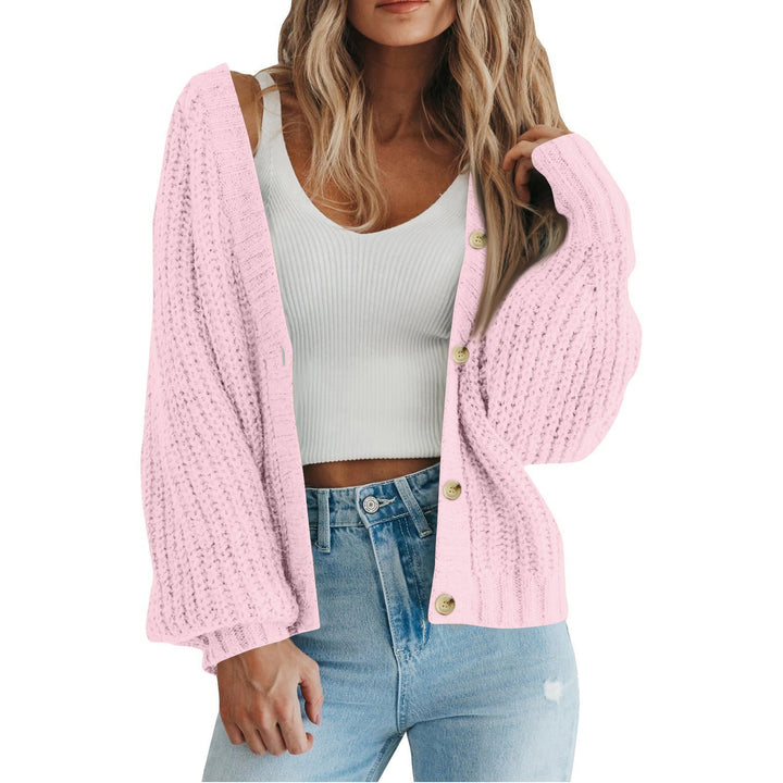 Thick knit cardigan for women with button details and loose fit Lune London