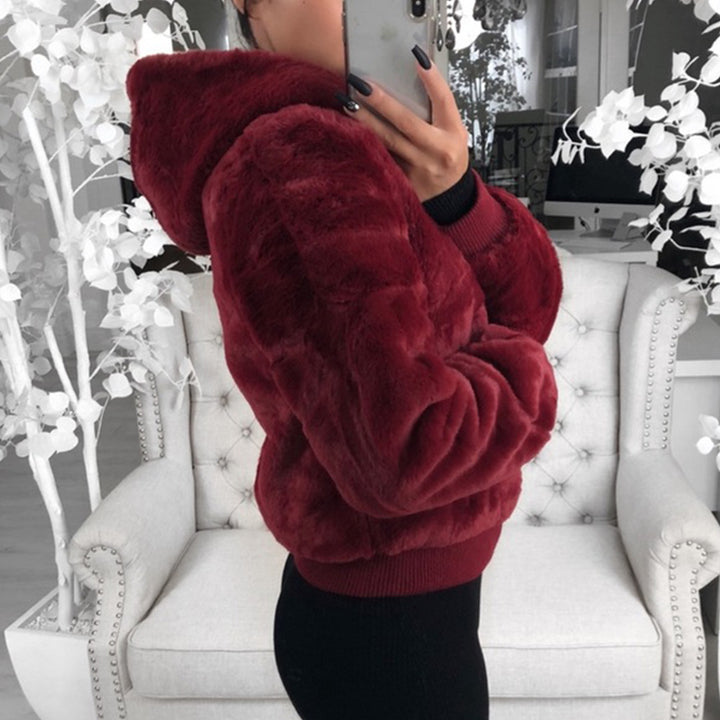 Ladies Lune London Faux Fur Bomber Jacket