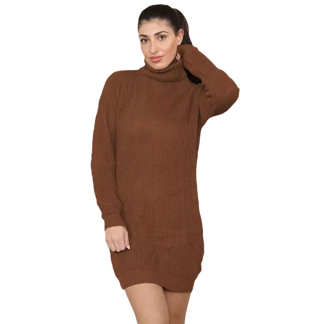 Knit dress for women with a comfortable turtleneck and casual fit Lune Londonl