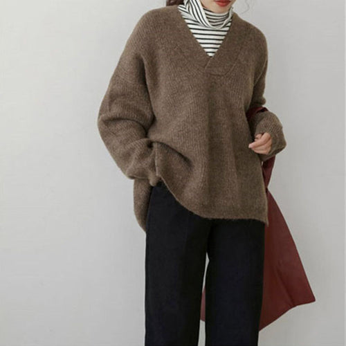 Pull V à col en V pour femme en coupe oversize Chic & Stil