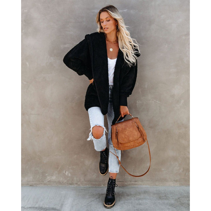 Women Hooded Cozy Jacket in Soft Material Lune London