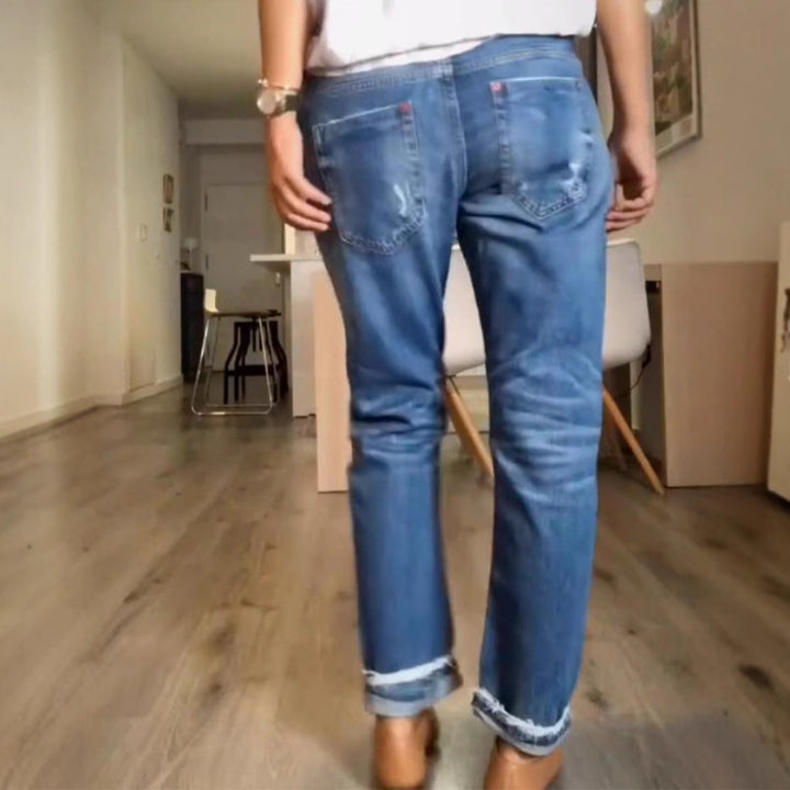 Women Casual Fit Denim Jeans Zerfledderte Lune London
