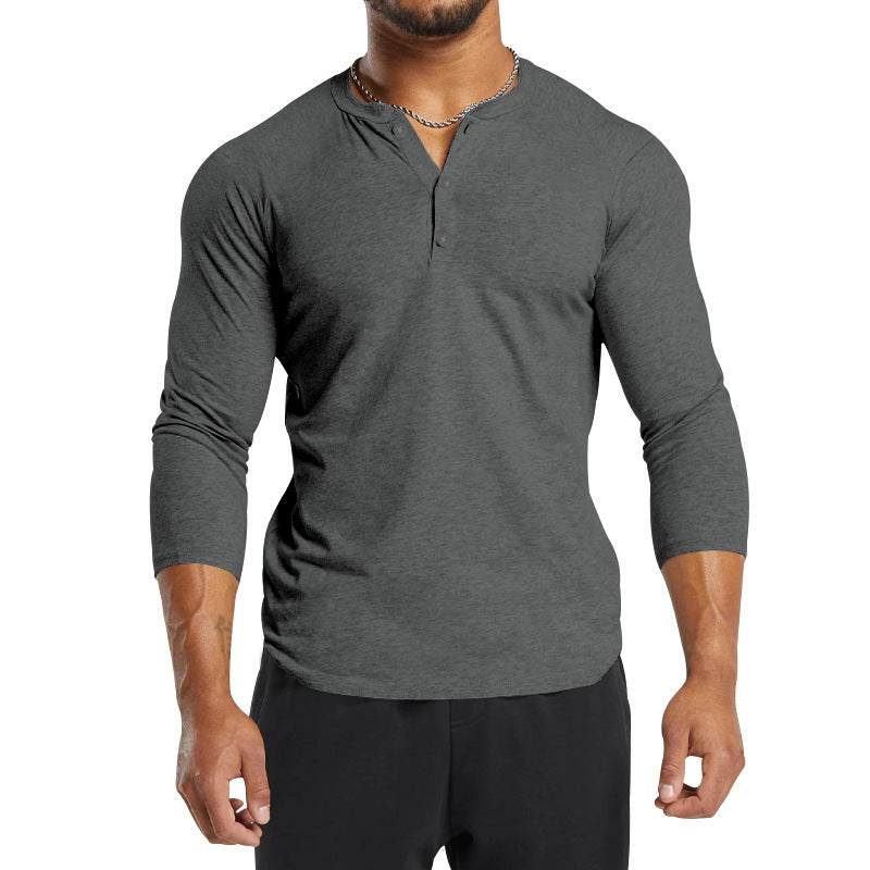 Men's Long Sleeve Henley Shirt with Breathable Material and Modern Cut Lune London