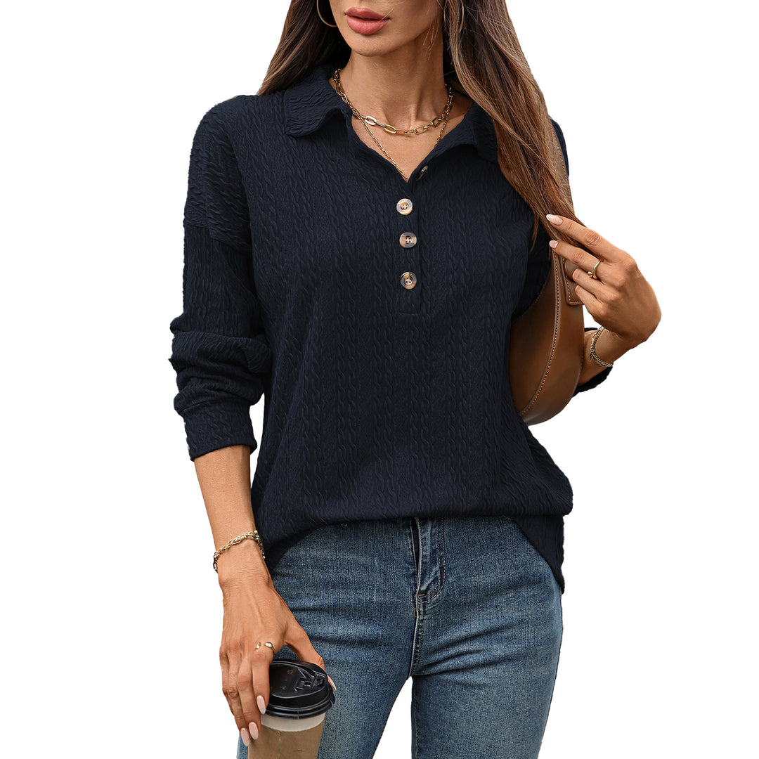 Lune London Textured Button Design Long Sleeve Shirt for Women