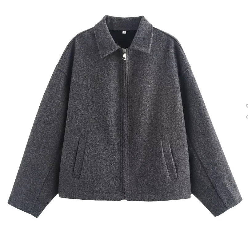 Women Cropped Jacket Trendy in Wool Blend Lune London