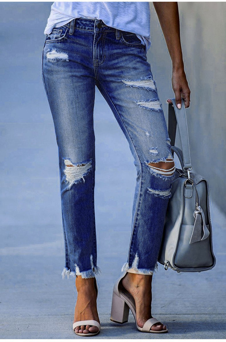 Chic and Stylish Destroyed Jeans for Women