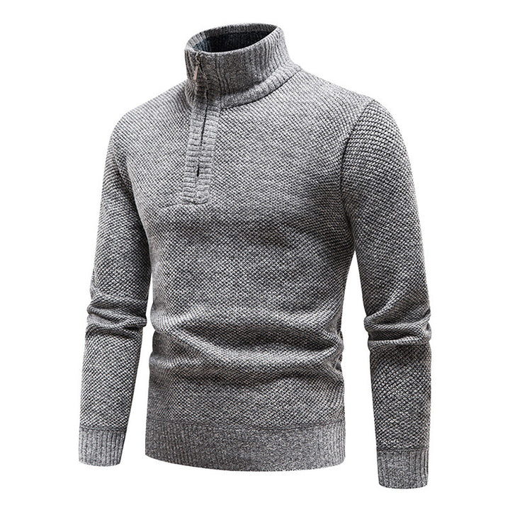 Men's stylish knit sweater with high collar and structured design Lune London