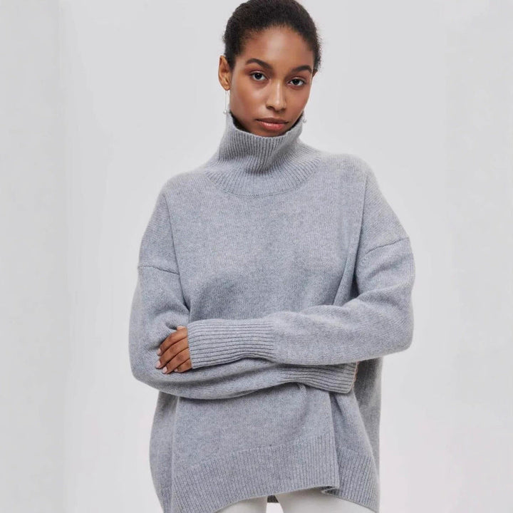 Women's Oversized Turtleneck Sweater Made Of Soft Knit Lune London
