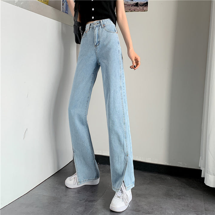 Jeans larges pour femmes avec fentes latérales Chic & Stil