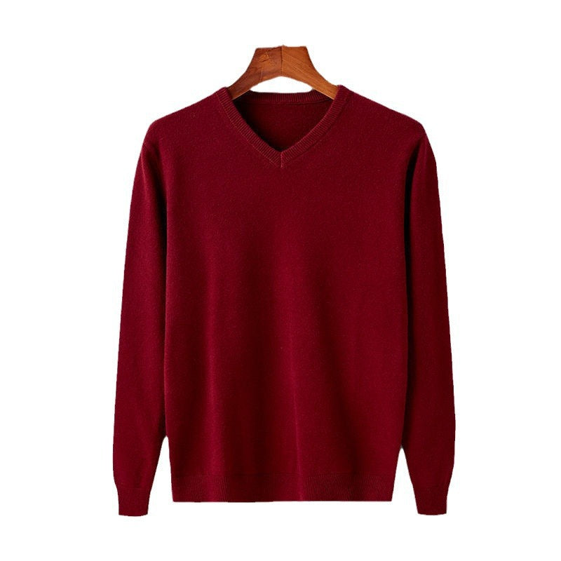 Elegant men's sweater in fine wool with V-neck Lune London