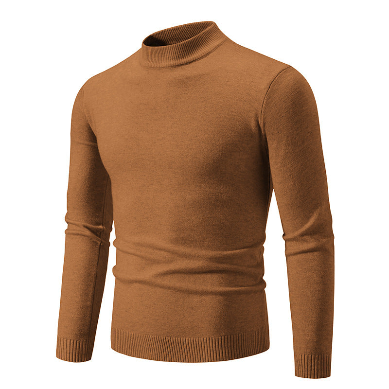 Men's Fine Knit Pullover with High Collar and Elastic Cuffs Lune London