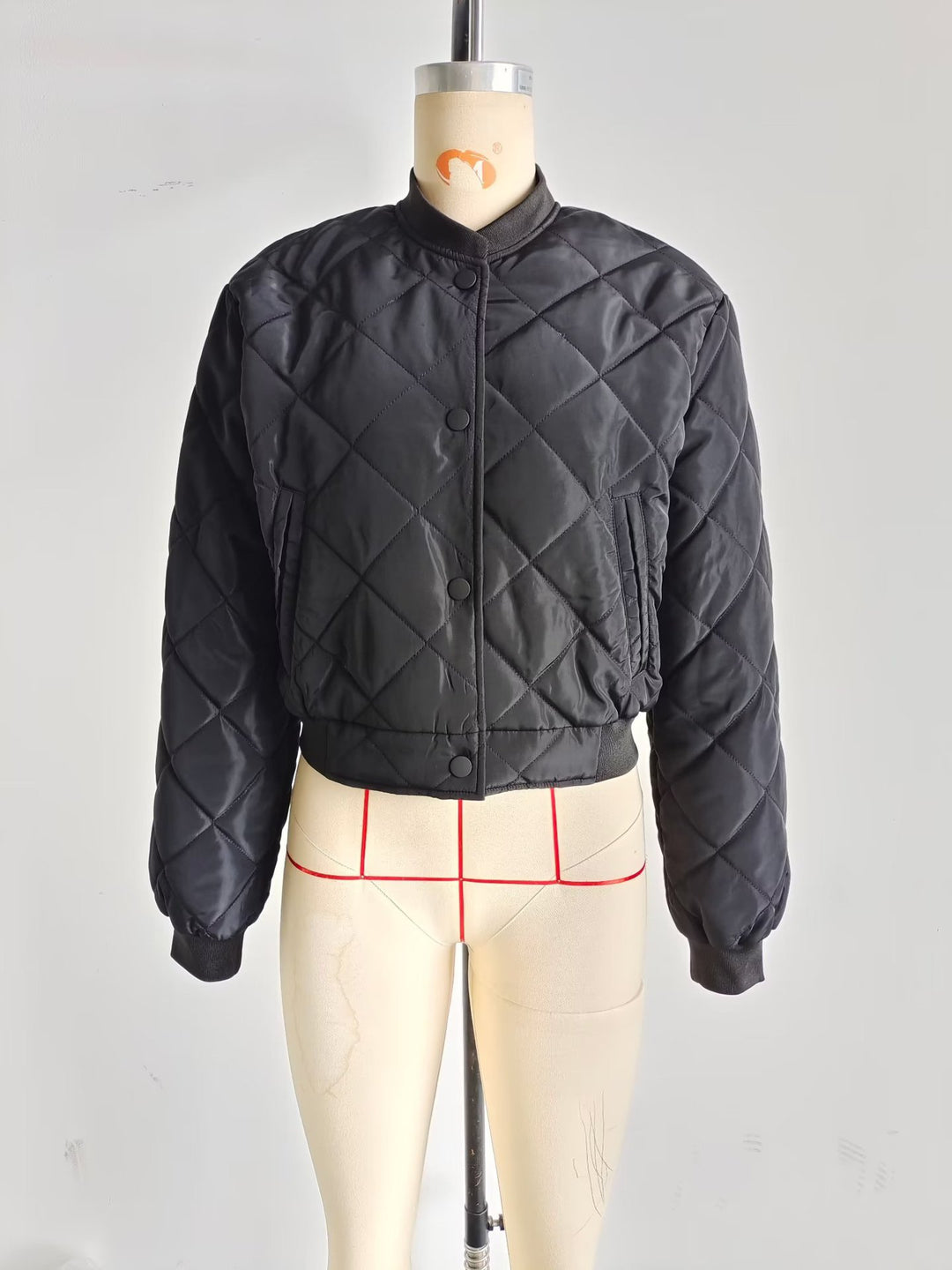 Quilted bomber jacket for women with practical pockets and elastic waist Lune London
