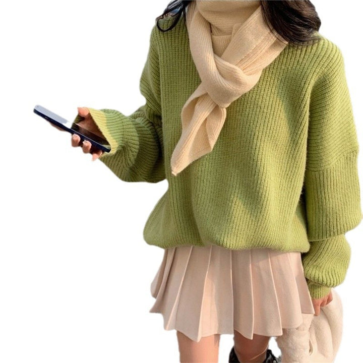 Oversized knitted sweater for women with a fine rib pattern and a relaxed fit Lune London
