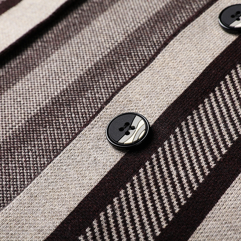Trendy knitted jacket for men with an original striped pattern Lune London