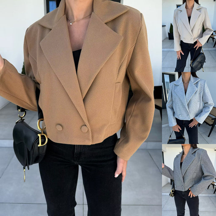 Cropped double-breasted blazer jacket for women Lune London