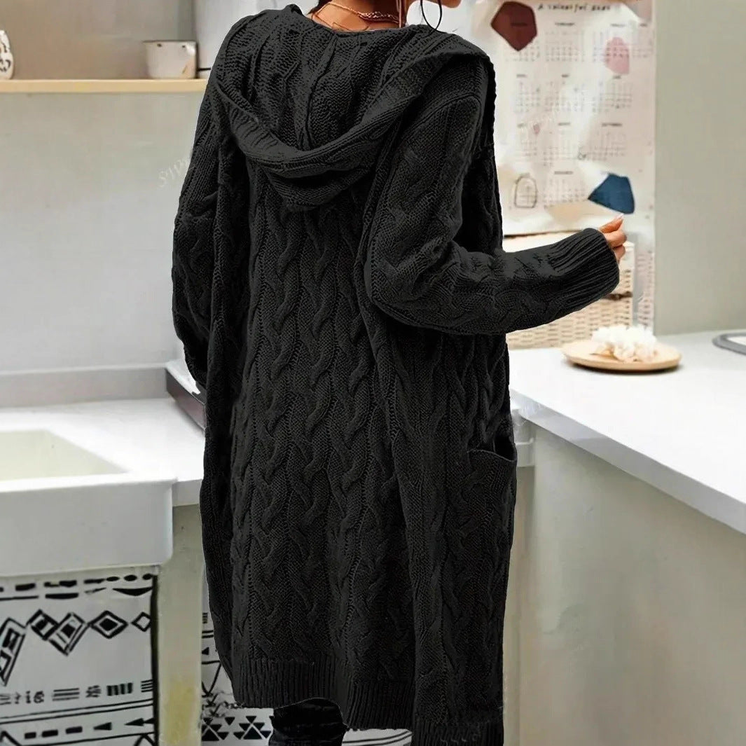 Women's cardigan with pockets and cable pattern Lune London
