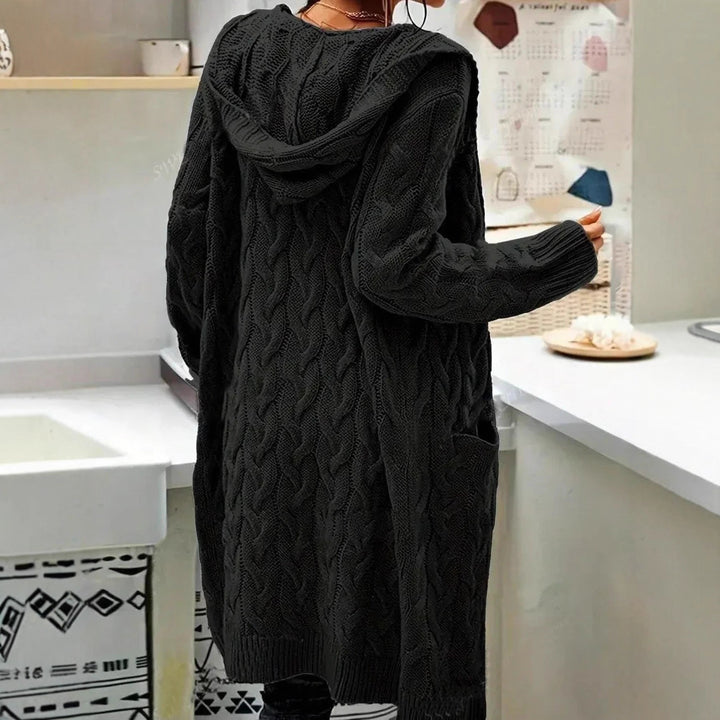 Women's cardigan with pockets and cable pattern Lune London