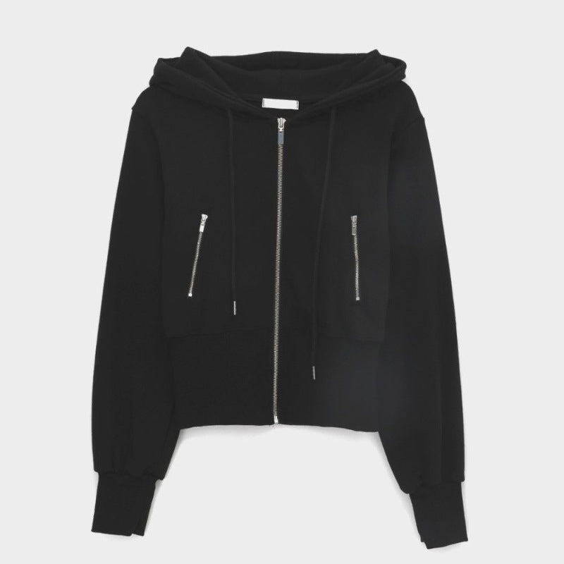 Ladies sporty zip hoodie with a fitted cut Chic & Stil
