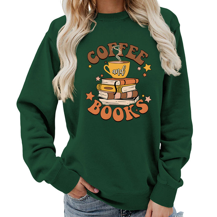 Sweatshirt pour femmes avec design créatif de livre de café Chic & Stil