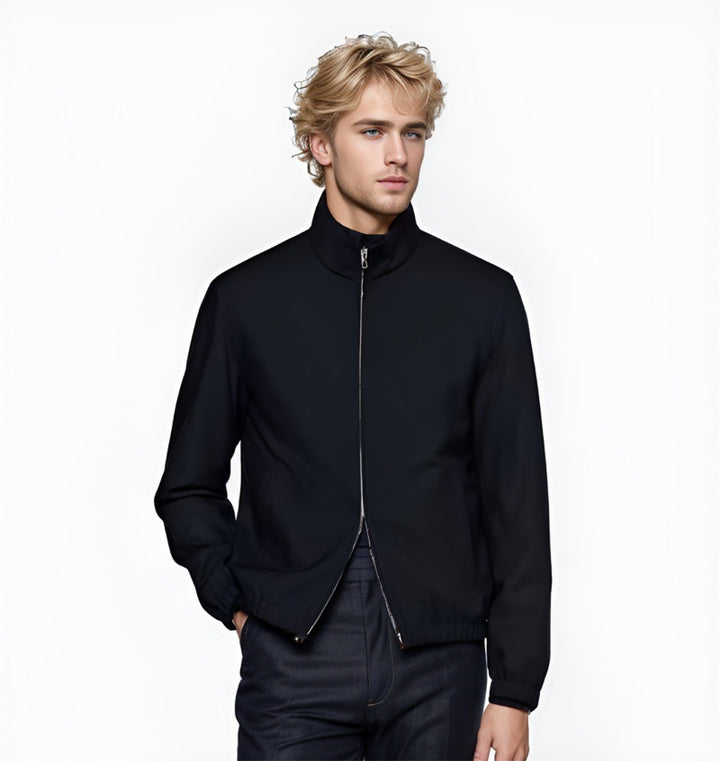 Aerial transition jacket for men with high collar and side pockets Lune London